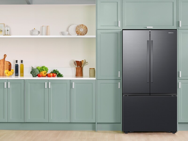 32 cu. ft. Mega Capacity 3-Door French Door Refrigerator with Dual Auto Ice Maker in Matte Black Steel RF32CG5100MT