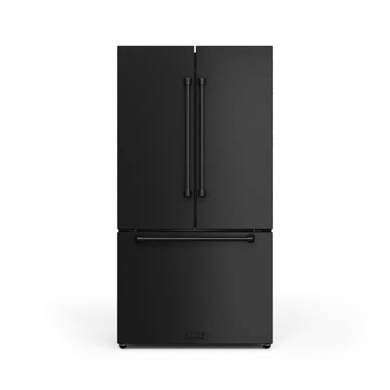 36 Inch 20.3 Cu Ft French Door Counter Depth Refrigerator With Ice Maker In Black Gordon Ramsay Series RF3621CTD00