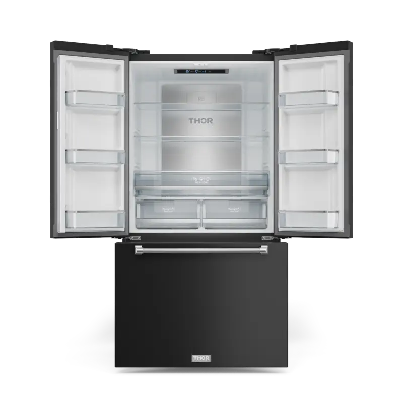 36 Inch 20.3 Cu Ft French Door Counter Depth Refrigerator With Ice Maker In Black/stainless Steel Gordon Ramsay Series RF3621CTD00SS