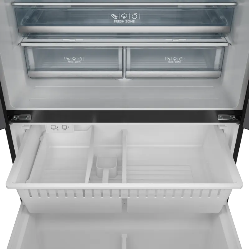 36 Inch 20.3 Cu Ft French Door Counter Depth Refrigerator With Ice Maker In Black/stainless Steel Gordon Ramsay Series RF3621CTD00SS