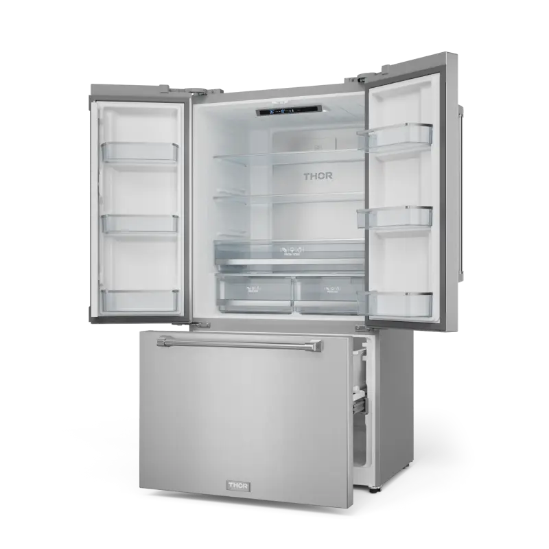 36 Inch 20.3 Cu Ft French Door Counter Depth Refrigerator With Ice Maker In Stainless Steel Gordon Ramsay Series RF3621CTD99