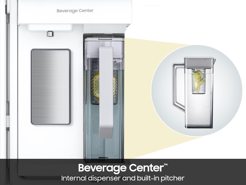 Bespoke 29 cu. ft. 4-Door French Door Refrigerator with Inner Beverage Center™ & FlexZone™ Drawer in Stainless Steel RF70F29DERAA