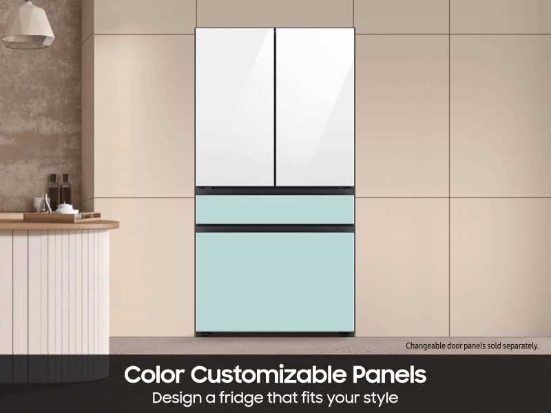 Bespoke 29 cu. ft. 4-Door French Door Refrigerator with Inner Beverage Center™ & FlexZone™ Drawer in Stainless Steel RF70F29DERAA