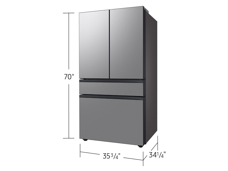 Bespoke 29 cu. ft. 4-Door French Door Refrigerator with Inner Beverage Center™ & FlexZone™ Drawer in Stainless Steel RF70F29DERAA