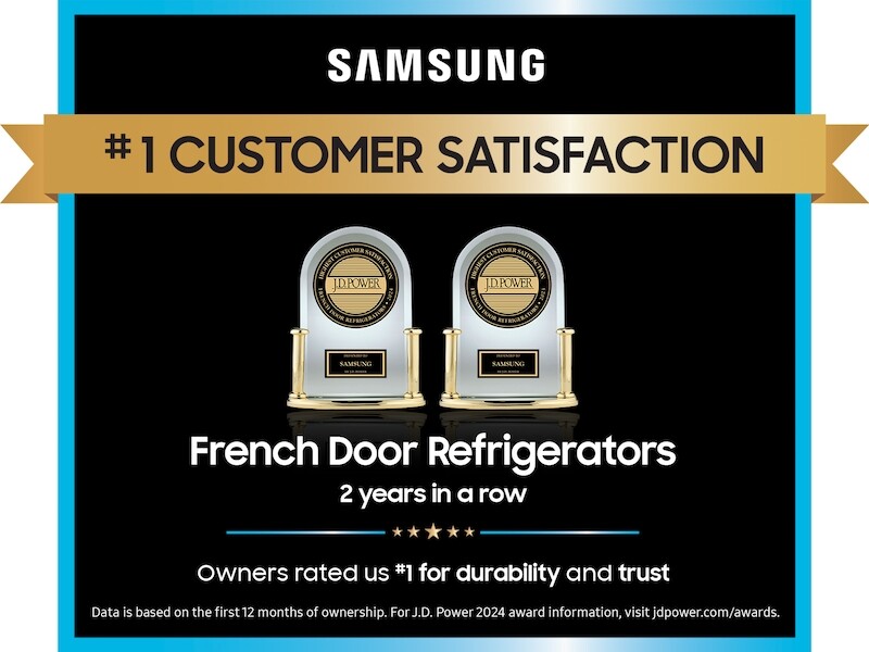 Bespoke 23 cu. ft. Counter Depth 4-Door French Door Refrigerator with AI Home & AI Vision Inside in Charcoal Glass and Stainless Steel RF90F23BECR