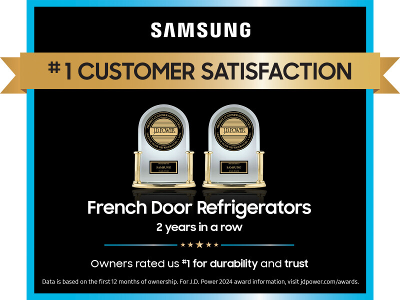 Bespoke 29 cu. ft. 4-Door French Door Refrigerator with AI Family Hub™+ & AI Vision Inside™ in White Glass RF90F29AEWAA