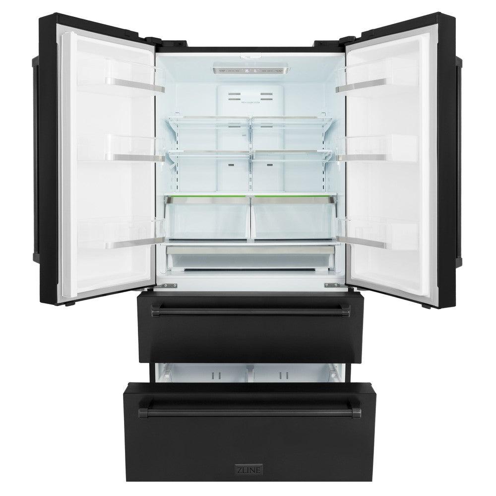 36 In. 22.5 Cu. Ft. Counter-depth French Door Refrigerator With Ice Maker In Fingerprint-resistant Black Stainless Steel RFM36BS