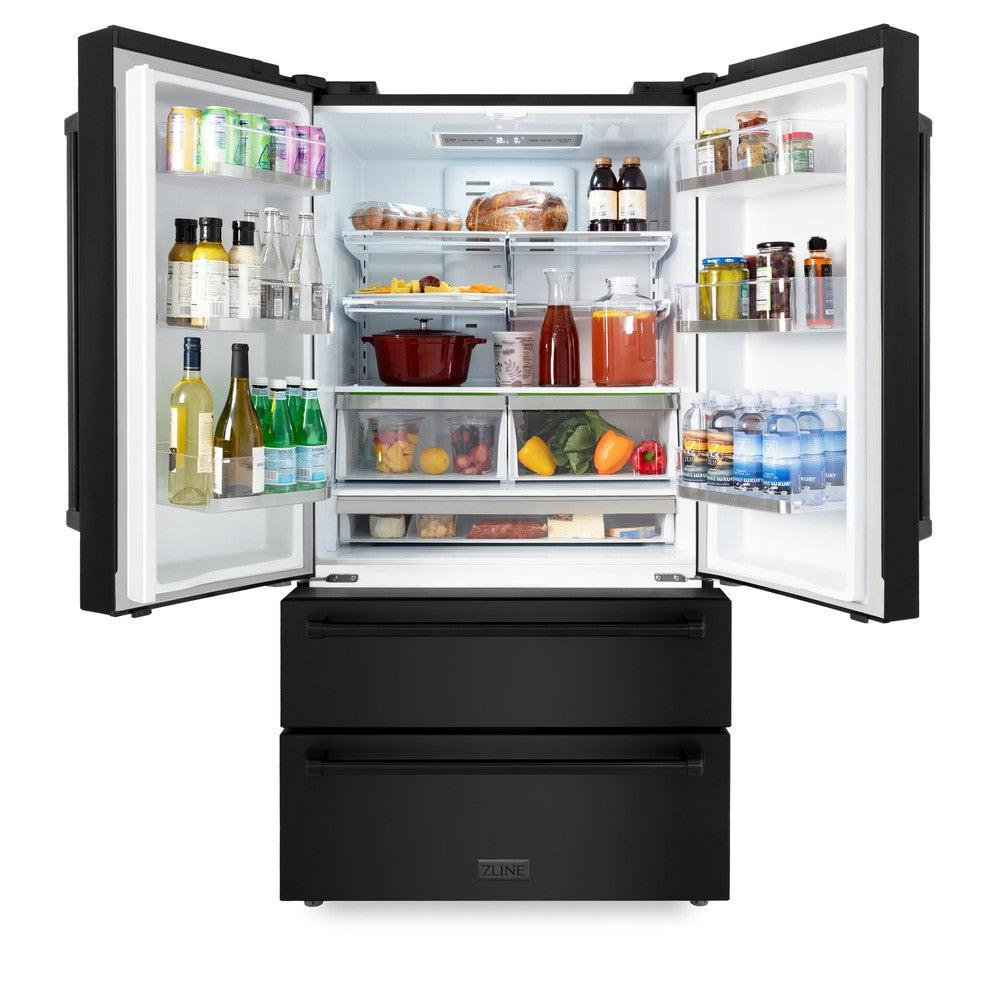 36 In. 22.5 Cu. Ft. Counter-depth French Door Refrigerator With Ice Maker In Fingerprint-resistant Black Stainless Steel RFM36BS