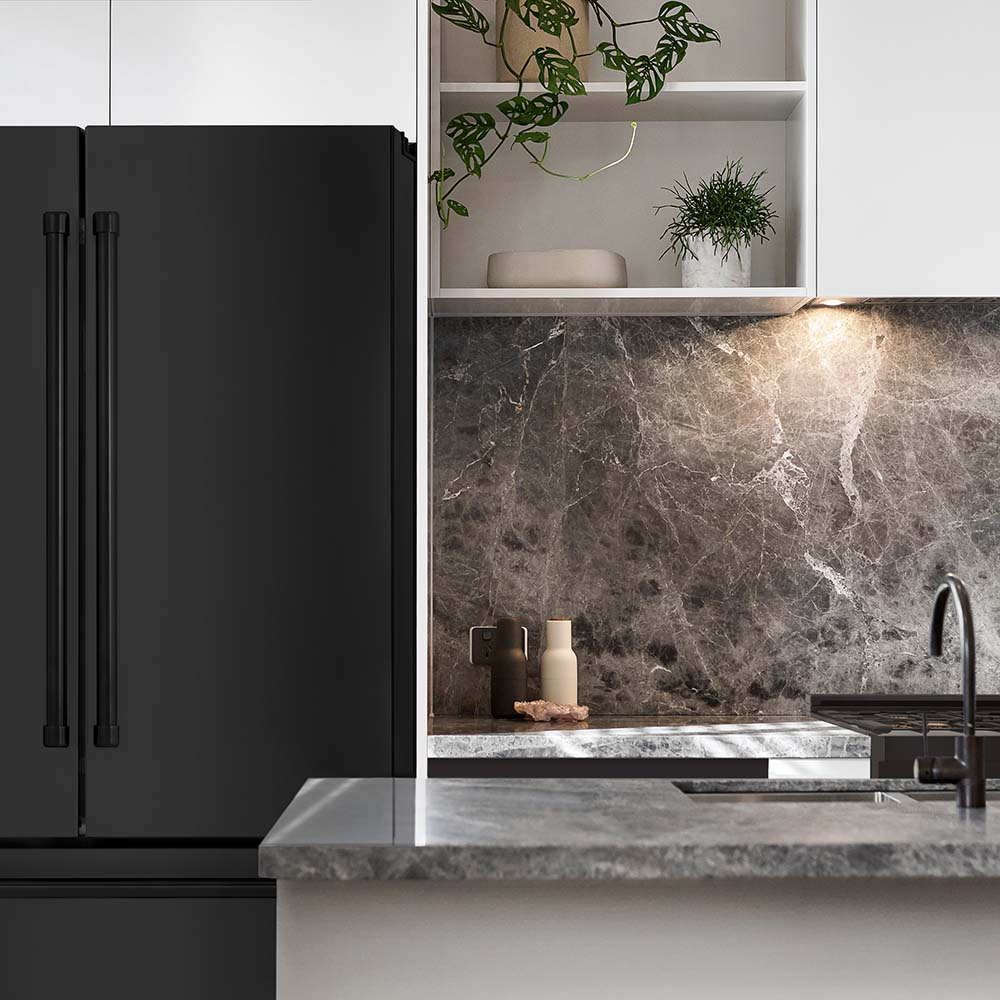 36 In. 22.5 Cu. Ft. Counter-depth French Door Refrigerator With Ice Maker In Fingerprint-resistant Black Stainless Steel RFM36BS