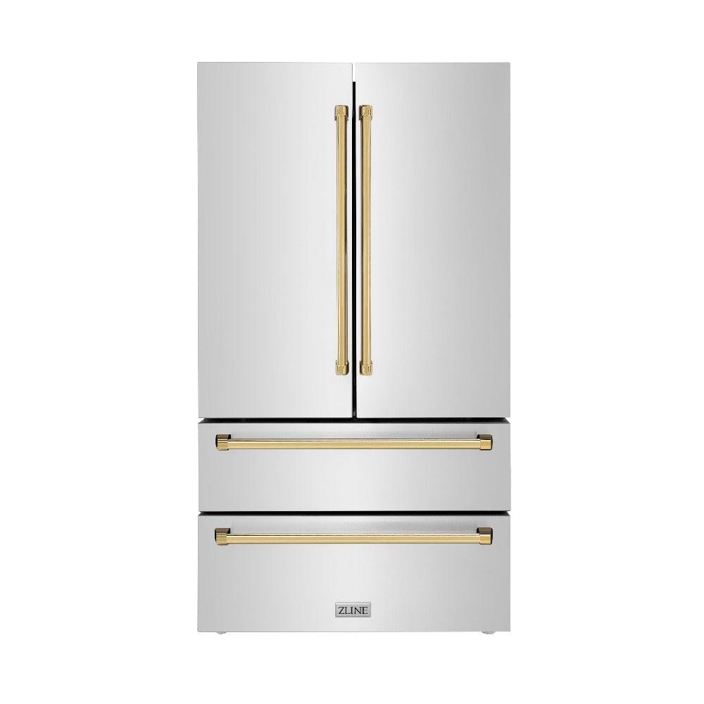 36" Autograph Edition 22.5 cu. ft Freestanding French Door Refrigerator with Ice Maker - Gold RFMZ36G