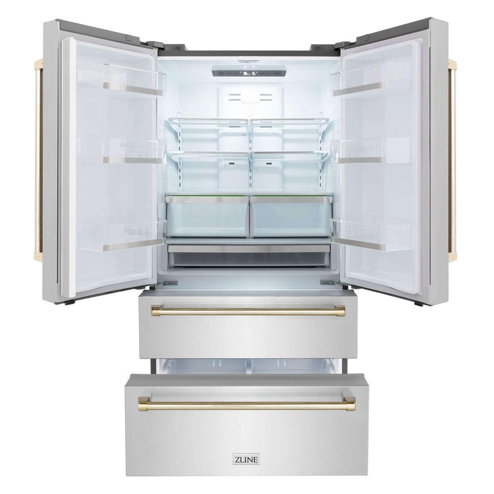 36" Autograph Edition 22.5 cu. ft Freestanding French Door Refrigerator with Ice Maker - Gold RFMZ36G