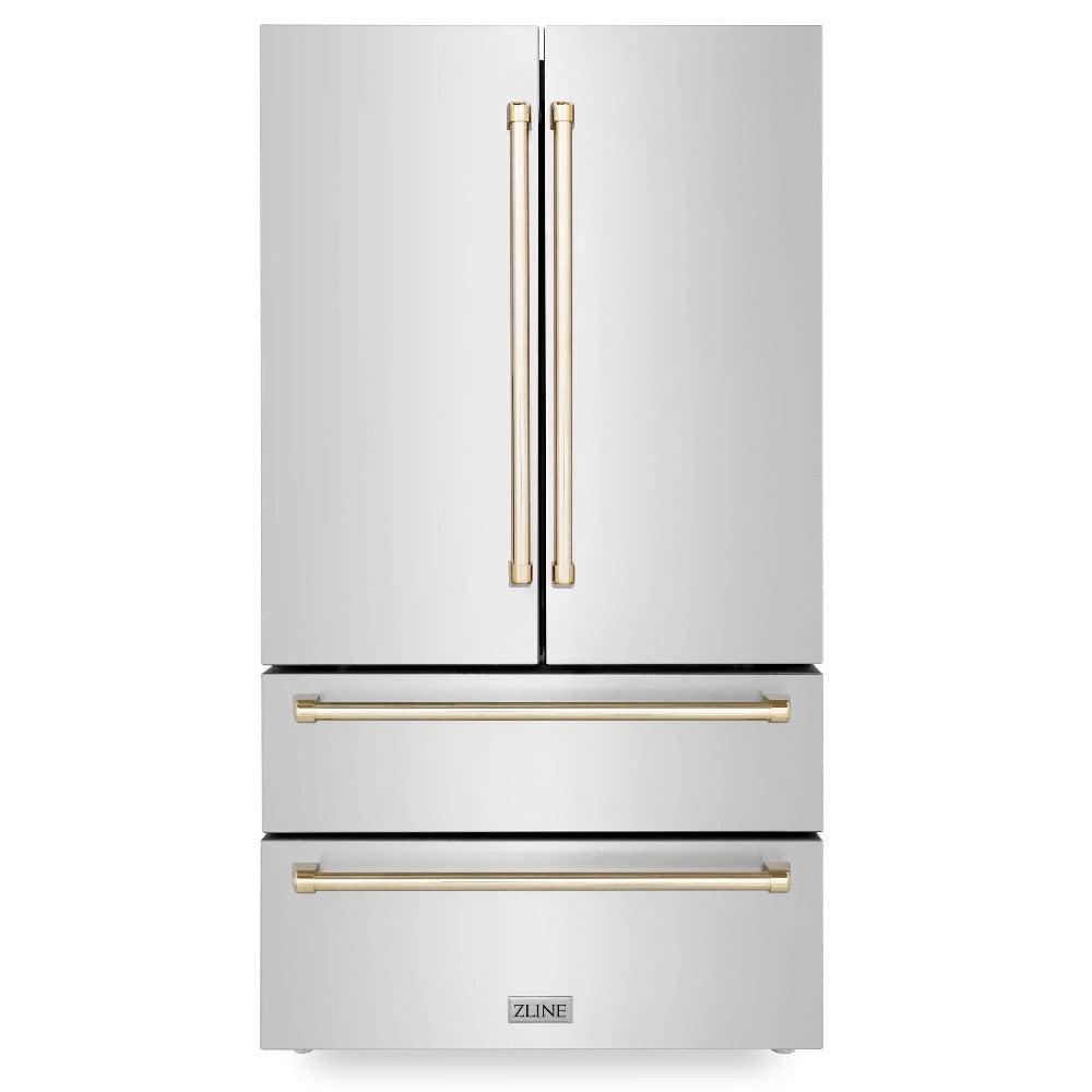 36" Autograph Edition 22.5 cu. ft Freestanding French Door Refrigerator with Ice Maker - Gold RFMZ36G