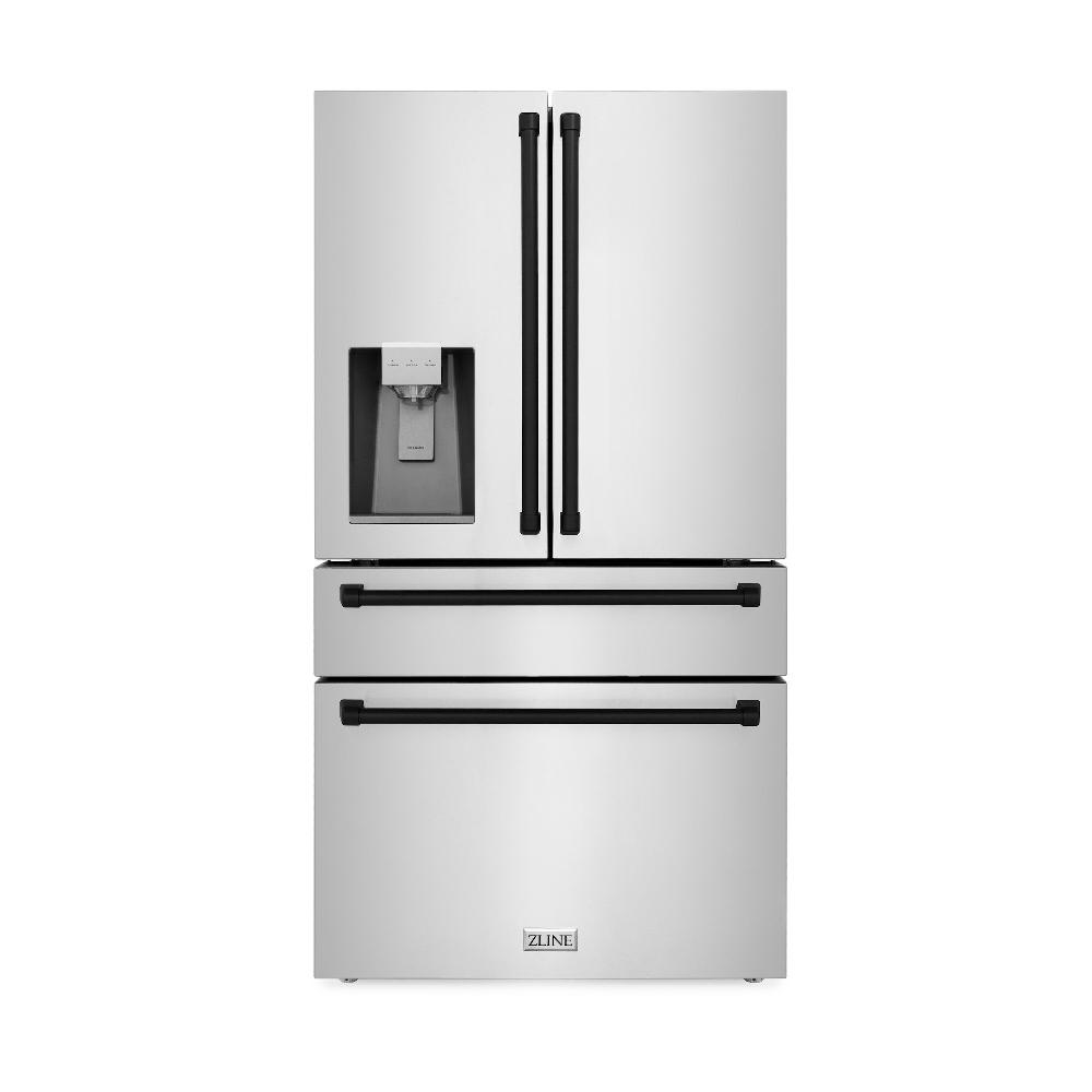 36" Autograph Edition 21.6 cu. ft Freestanding French Door Refrigerator with Water and Ice Dispenser in Fingerprint Resistant Stainless Steel with Accents (RFMZ-W-36) - Matte RFMZW36MB