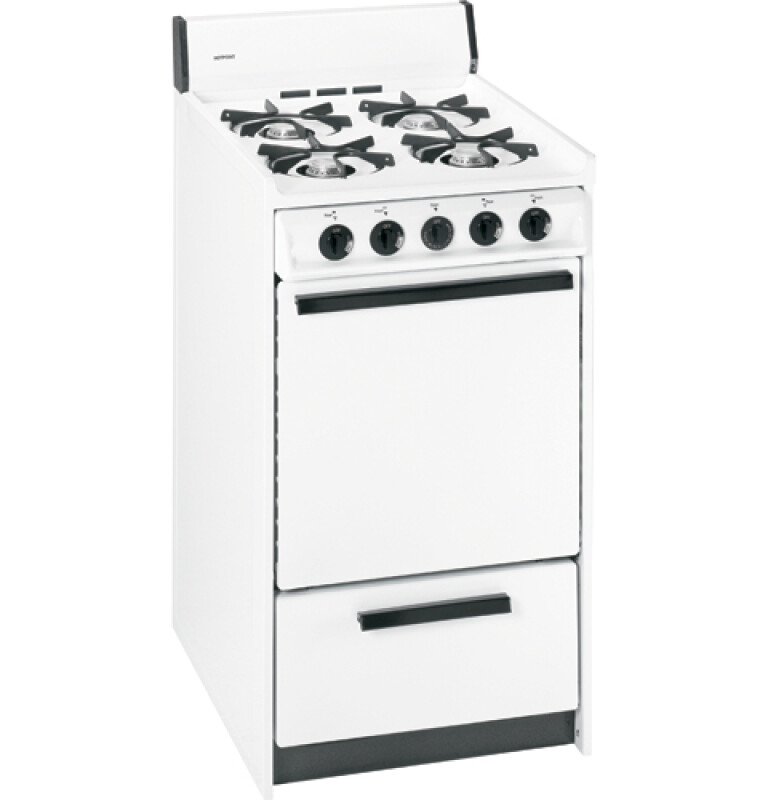 Hotpoint 20" Compact Gas Range White RGA520PWWH Picture 1