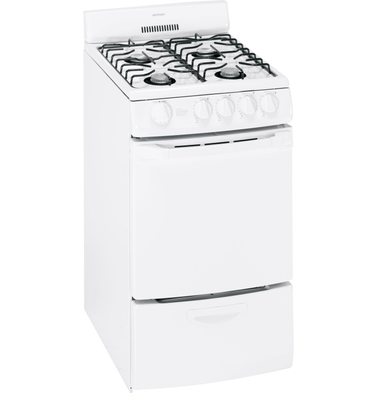 Hotpoint 20" Free-Standing Gas Range White RGA720PKWH Picture 1