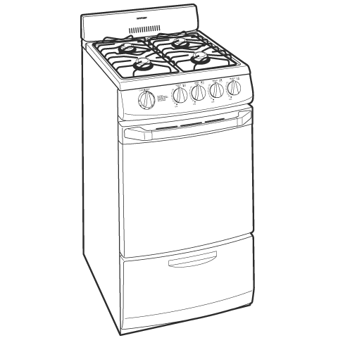 20" Free-Standing Gas Range RGA720PKWH