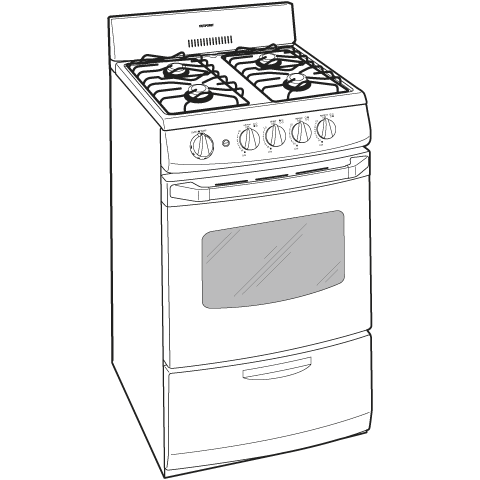20" Free-Standing Gas Range RGA820DEDWW
