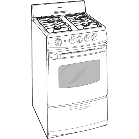 24" Free-Standing Gas Range RGA824DEDWW
