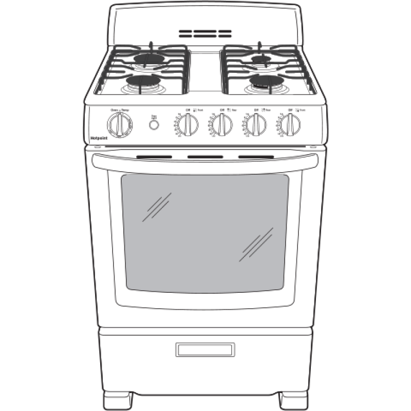 24" Front-control Free-standing Gas Range With Large Window RGAS300DMWW