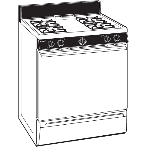 30" Free-Standing Gas Range RGB518PCDWH