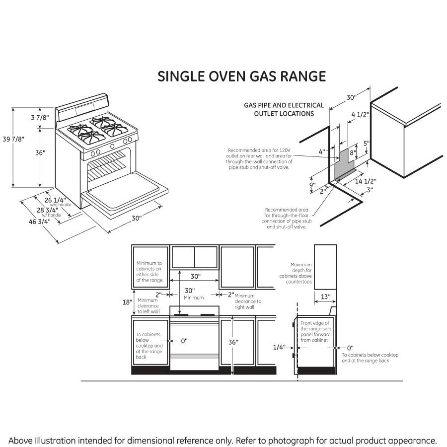 30" Free-Standing Gas Range RGB518PCDWH