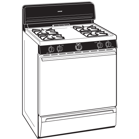 30" Free-Standing Gas Range RGB524PPTWH