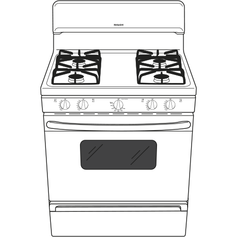 30" Free-Standing Gas Range RGB526DEHWW