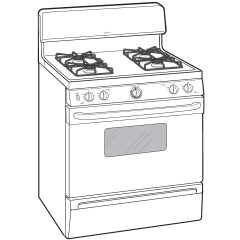 30" Free-Standing Gas Range RGB526DETBB