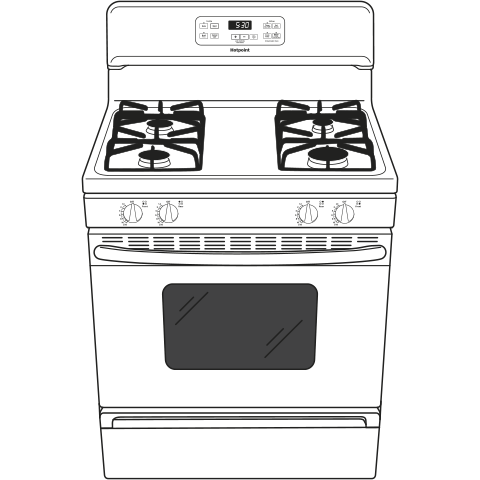 30" Free-Standing Gas Range RGB530DEHBB