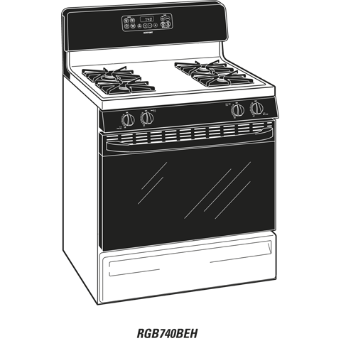 30" Free-Standing Gas Range RGB740DEPWH