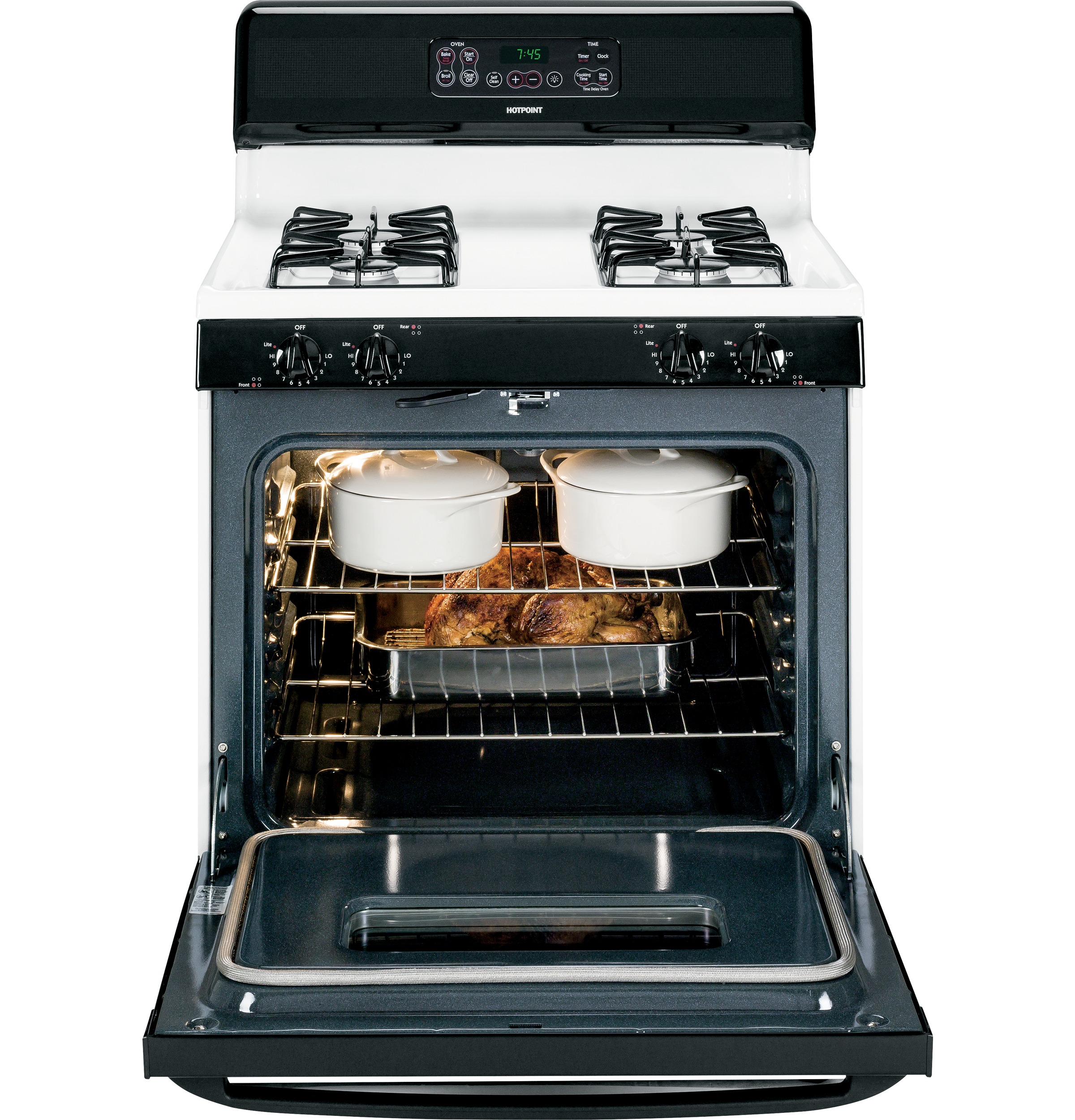Hotpoint® 30" Free-Standing Gas Range RGB745DEPWH