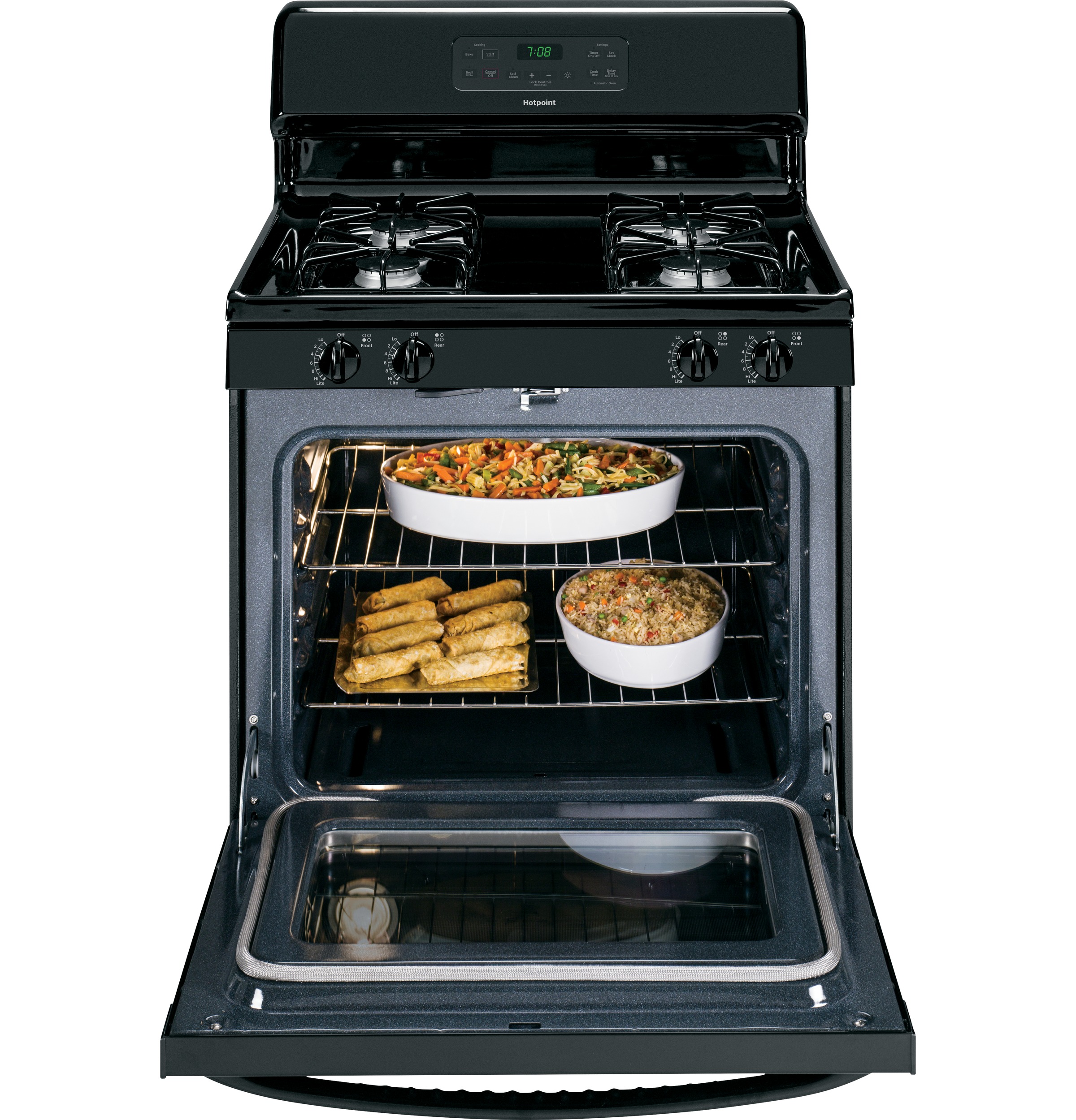 Hotpoint® 30" Free-Standing Gas Range RGB780DEHBB