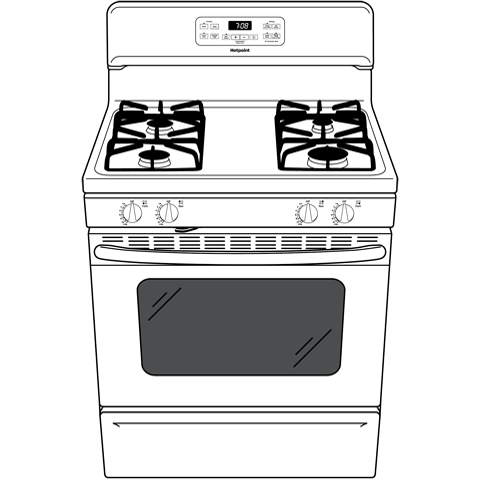 Hotpoint® 30" Free-Standing Gas Range RGB780DEHBB