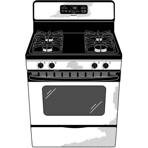 Hotpoint® 30" Free-Standing Gas Range RGB780REHSS