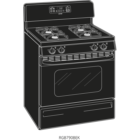 30" Free-Standing Gas Range RGB790DEPBB