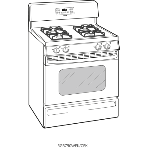 30" Free-Standing Gas Range RGB790DEPWW