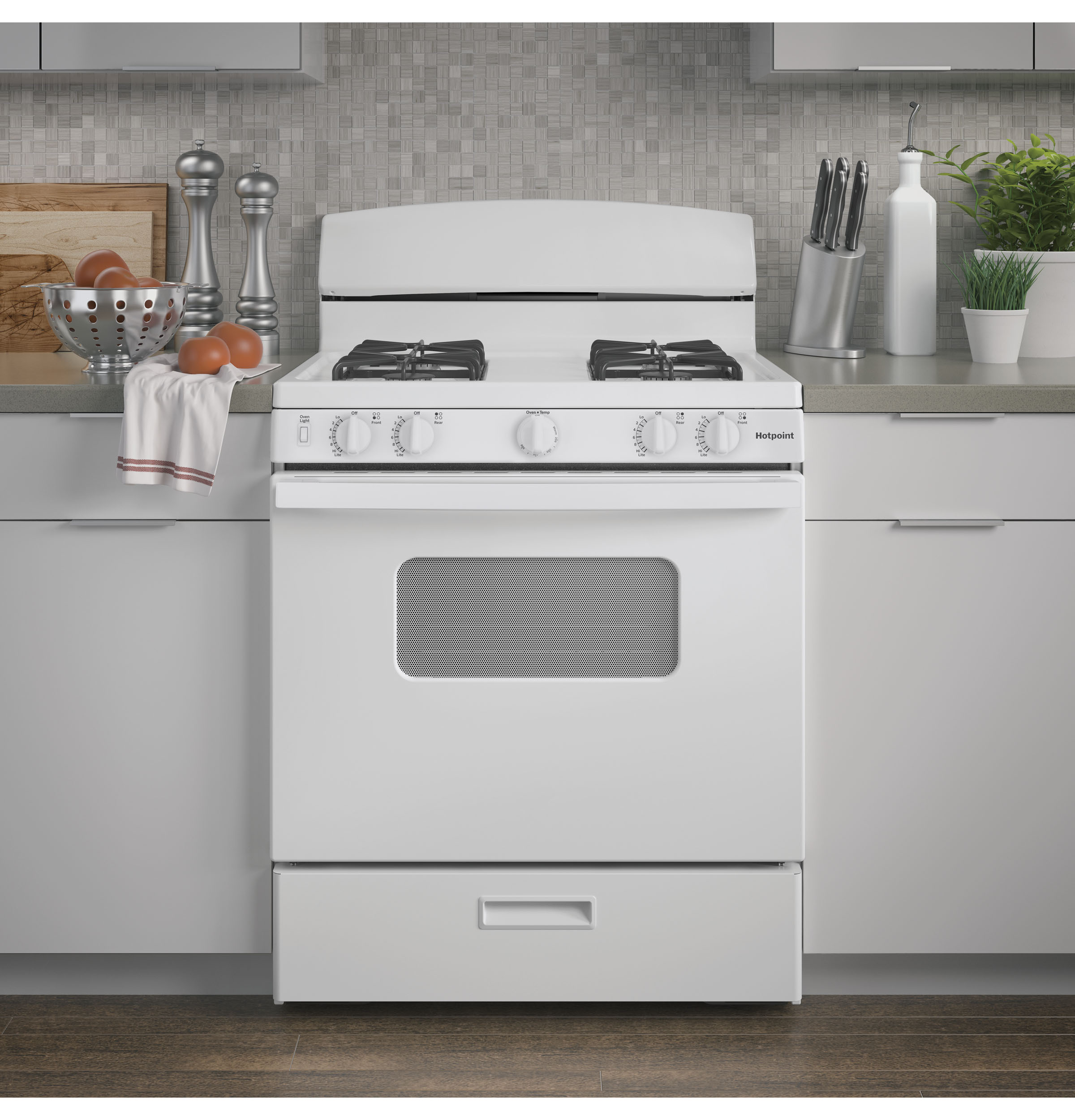 30" Free-Standing Front Control Gas Range RGBS330DRWW