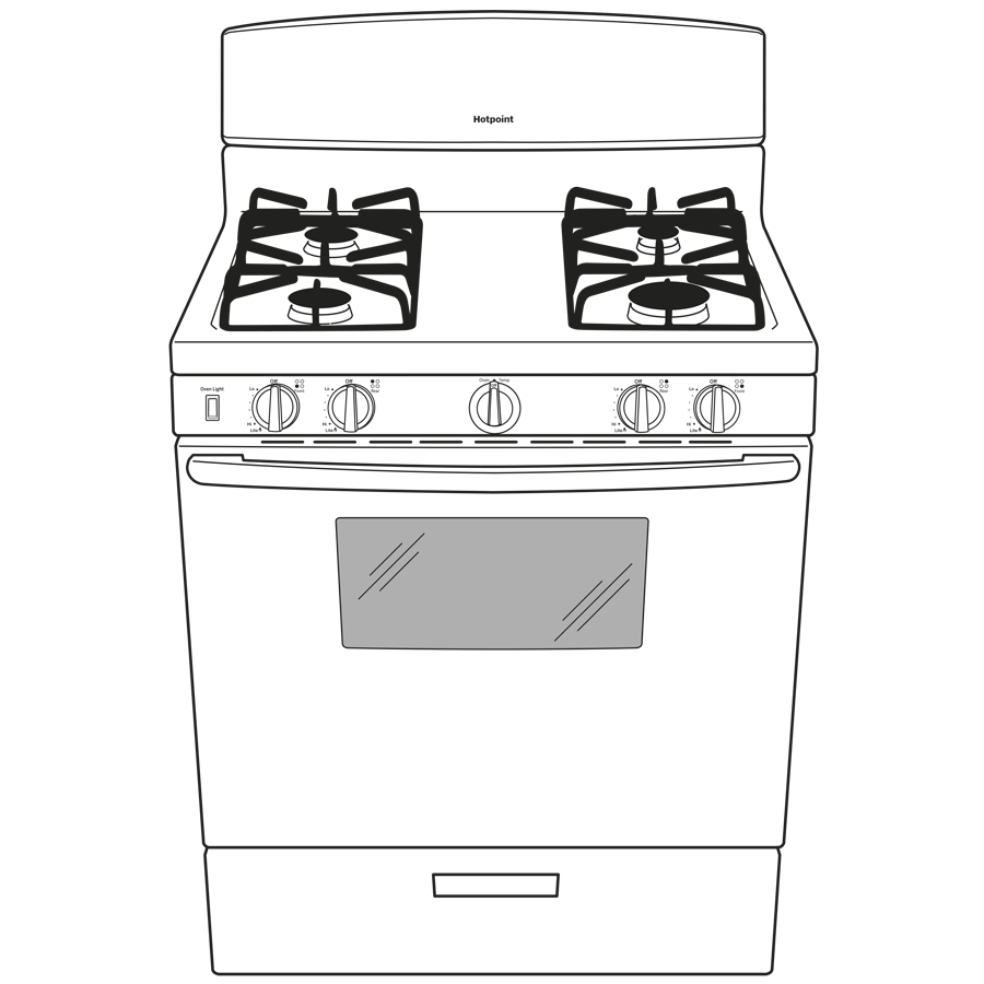30" Free-Standing Front Control Gas Range RGBS330DRWW