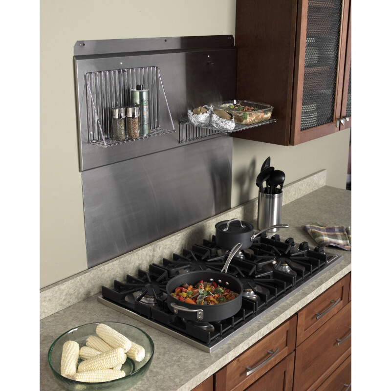 42-Inch Backsplash with shelves in Stainless Steel RMP4204