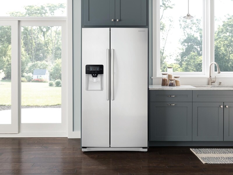 25 cu. ft. Side-by-Side Refrigerator with LED Lighting in White RS25J500DSG