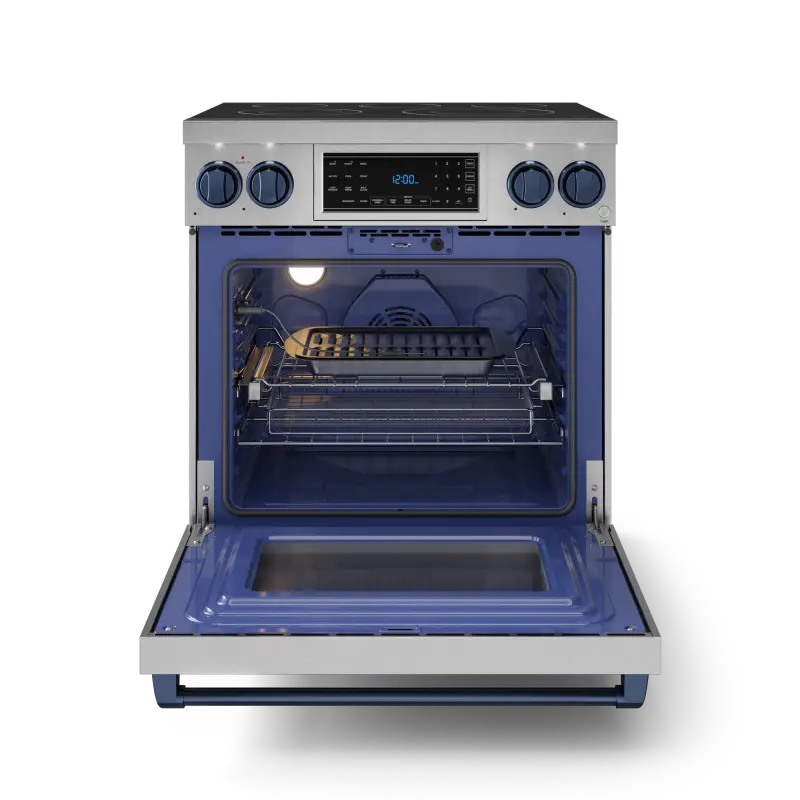 30 Inch Professional Electric Range With Tilt Panel Touch Control In Stainless Steel/navy Blue Gordon Ramsay Series RSE30BLU