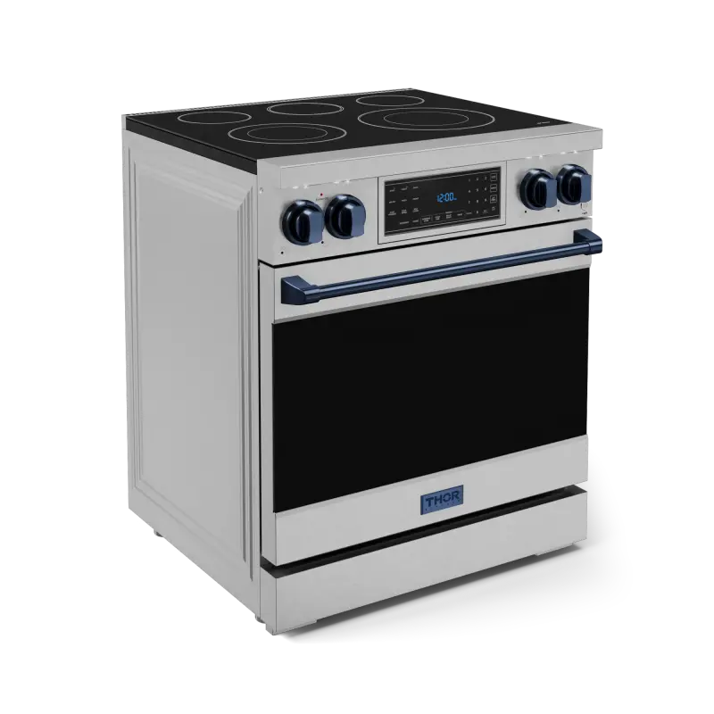 30 Inch Professional Electric Range With Tilt Panel Touch Control In Stainless Steel/navy Blue Gordon Ramsay Series RSE30BLU