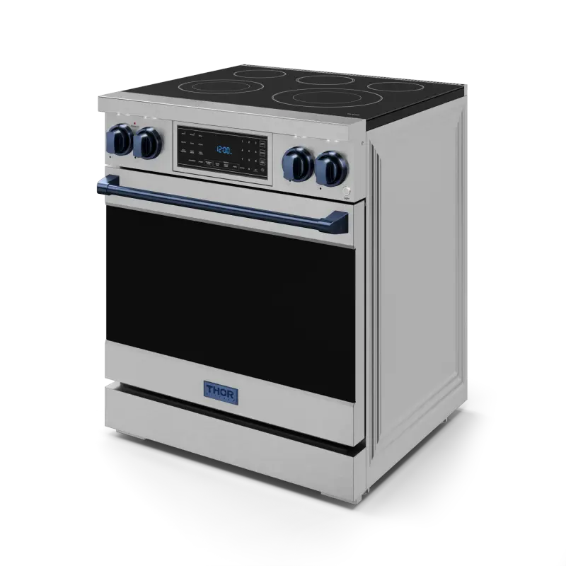 30 Inch Professional Electric Range With Tilt Panel Touch Control In Stainless Steel/navy Blue Gordon Ramsay Series RSE30BLU