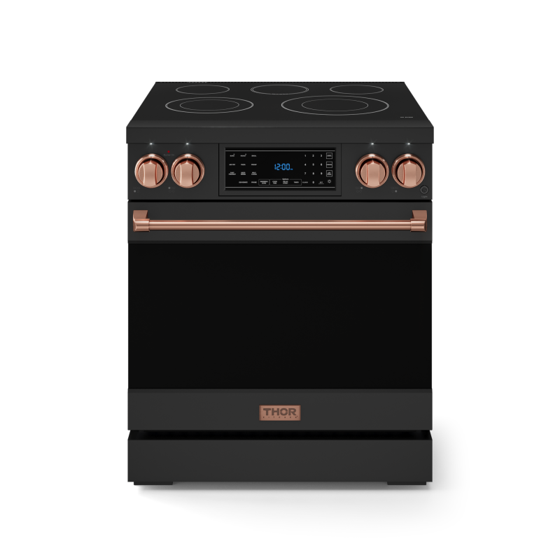 30 Inch Professional Electric Range With Tilt Panel Touch Control In Black/rose Gold Gordon Ramsay Series RSE30BRSG