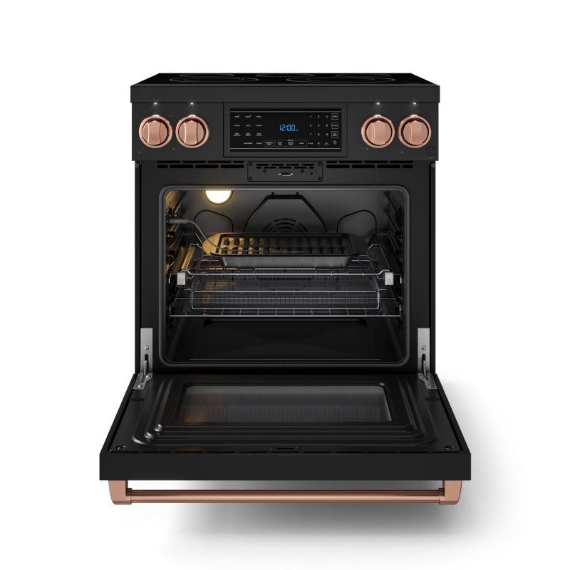 30 Inch Professional Electric Range With Tilt Panel Touch Control In Black/rose Gold Gordon Ramsay Series RSE30BRSG