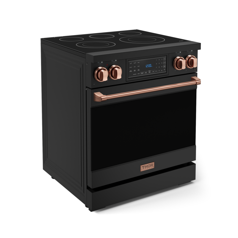 30 Inch Professional Electric Range With Tilt Panel Touch Control In Black/rose Gold Gordon Ramsay Series RSE30BRSG