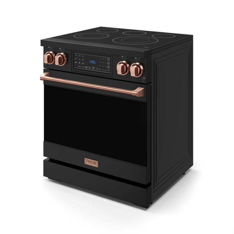 30 Inch Professional Electric Range With Tilt Panel Touch Control In Black/rose Gold Gordon Ramsay Series RSE30BRSG