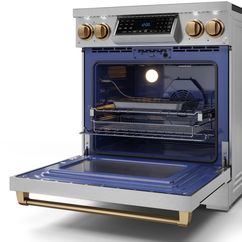 30 Inch Professional Electric Range With Tilt Panel Touch Control In Stainless Steel/bronze Gordon Ramsay Series RSE30BRZ
