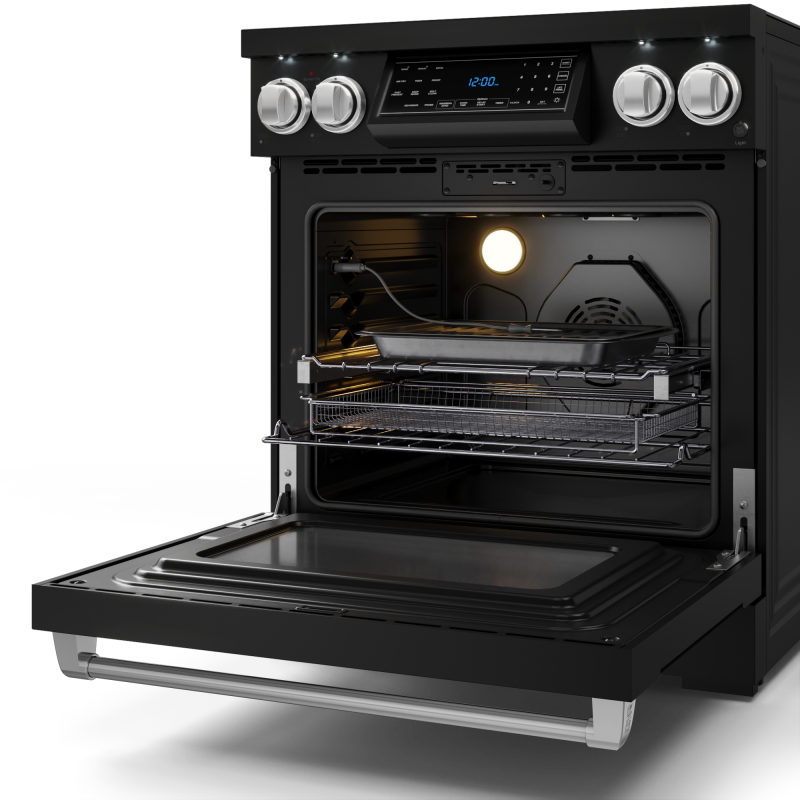 30 Inch Professional Electric Range With Tilt Panel Touch Control In Black/stainless Steel Gordon Ramsay Series RSE30BSS