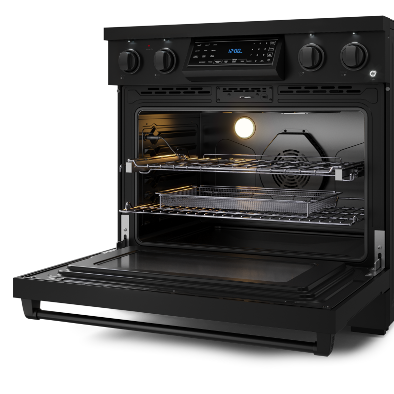 36 Inch Professional Electric Range With Tilt Panel Touch Control In Black Gordon Ramsay Series RSE36B
